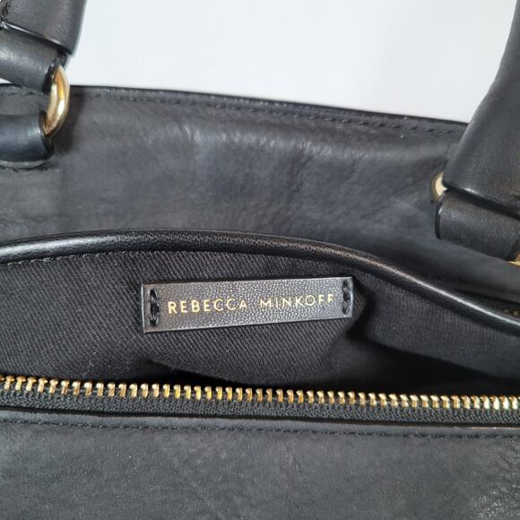 Rebecca Minkoff Womens Micro Avery Shoulder Bag Black Pebble Leather Biker Punk - Picture 5 of 13